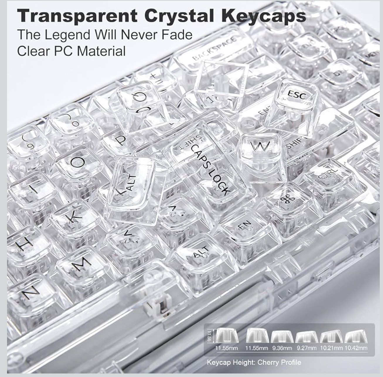 AuraDesk X71 Crystal Edition – Teclado Mecánico Premium 70% Transparente