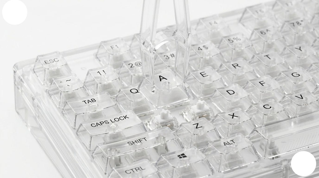 AuraDesk X71 Crystal Edition – Teclado Mecánico Premium 70% Transparente
